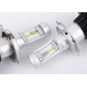 Fanless LED Headlight Bulbs H4 8000LM Adjustable Chuck Angle 6500K White Color