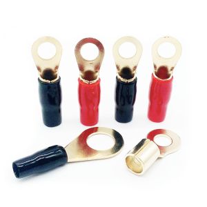 Audio Crimp Ring Terminal Gold Plated 0GA/ 2GA /4GA /6GA /8GA / 10GA