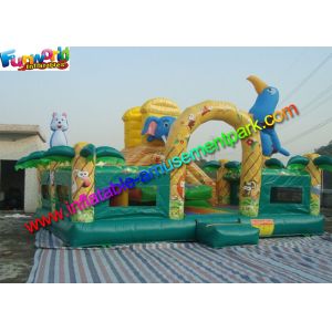 Elephant Commercial Bouncy Castles , Bouncy Castles House With Fully Printing