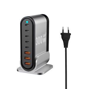 300W USB-C Charger 8-Port PD 100w 40w 12watt 5V 2.4a Fast Charger Station for