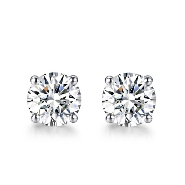 Quality 18k Gold Moissanite Diamond Stud Earrings White Gold Support Customization wholesale