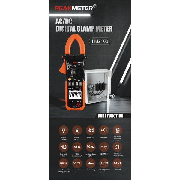 AC/DC Digital CLamp Meter With Ammeter , Voltmeter ,Double Mold，Back Light，LCD