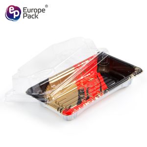 Eco-friendly disposable plastic square sushi tary for salmon