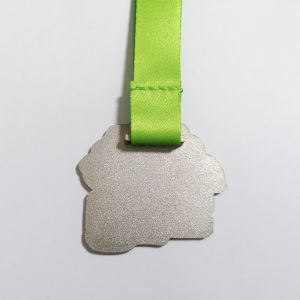 Silver Plated Mini Marathon Medal Zinc Alloy Soft Enamel Colors With Sponsor