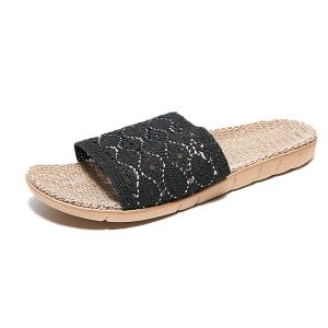 Fashion Open Toe Summer Slippers Laces Slip On Sandals Trim Hollow Out