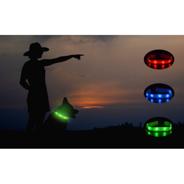 Waterproof Durable Rechargeable LED Dog Collar For Small Medium Large Dogs