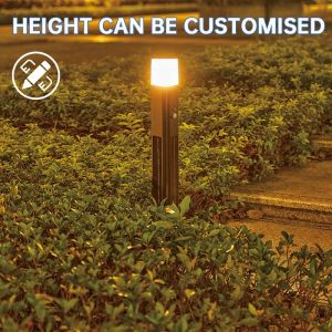 Body Induction Solar Powered Bollard Lights Cast Aluminium App Control