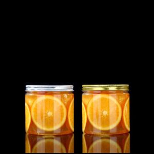 Recomed Large Plastic Spice Jar Cookies Plastic Jar Transparent Plastic Jar Gold