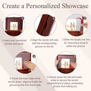 Decorative Storage Box With a Hinge Lids For Picture Letter Time Capsule -