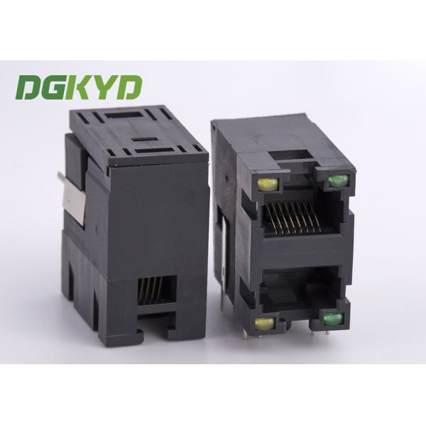 Unshielded 2x1 Stack Double Port RJ45 Connector Without Transformer Ethernet