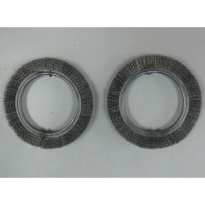 China 106mm Stainless Steel Wire Ring Brushes with Keyseat for Industrial Deburring on sale