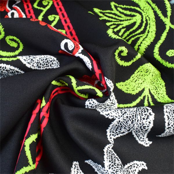 Big Flower Polyester Printed Fabric For Decoration Accessories