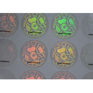 Custom design print security holographic label with black serial number