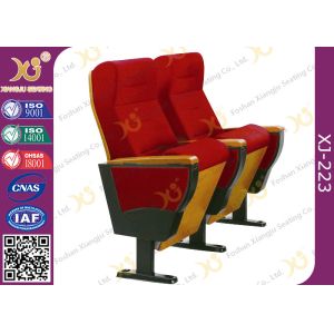 Stain Proof Full Upholstered Red Velvet Fabric Chairs For Stadium / Lecture Room