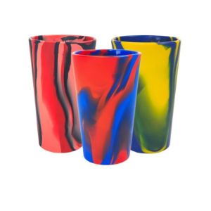 Reusable Silicone Drinking Water Coffee Cup with Lids and Straws 600ml Volume