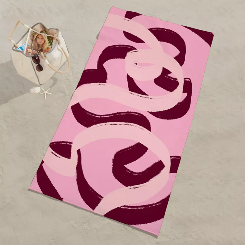 Personalised Microfibre Beach Towel with Custom Name Print, Ultra Lightweight