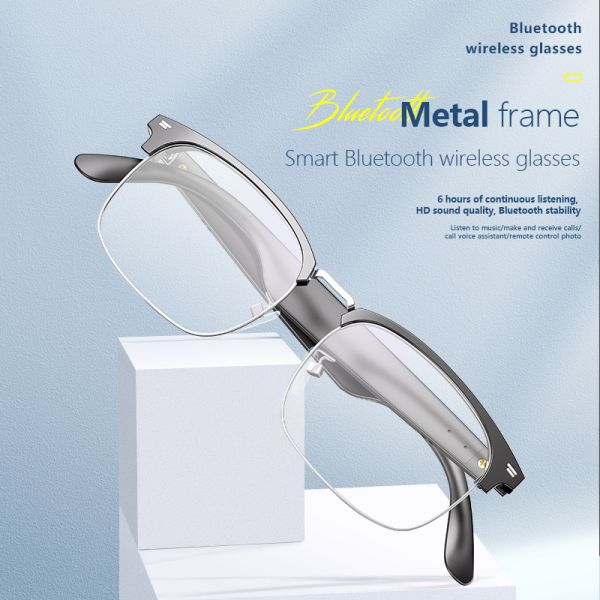 Metal Frame BT 5.3 Call 5 Hours Smart Bluetooth Glasses With Remote Photography