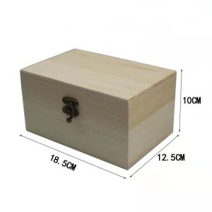 Rectangle Lidded Wooden Box Customizable Small Wooden Storage Chest