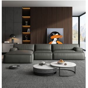 China Aristocrats L Shape Luxury Living Room Furniture Italian Sofa First Layer Leather on sale