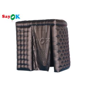Inflatable Party Tent 2.4mH 7.87FT Black Inflatable Curved Photo Booth Double