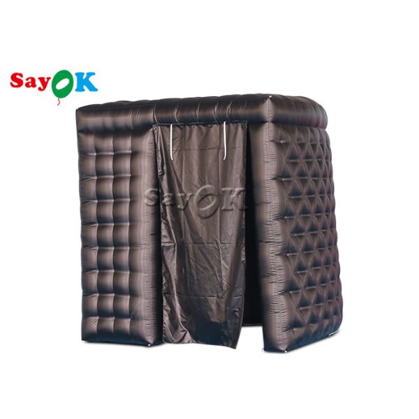 Inflatable Party Tent 2.4mH 7.87FT Black Inflatable Curved Photo Booth Double