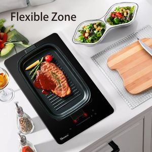 30cm Built-In Induction Hob 2 Zones , Double Induction Hob With Flex Zones