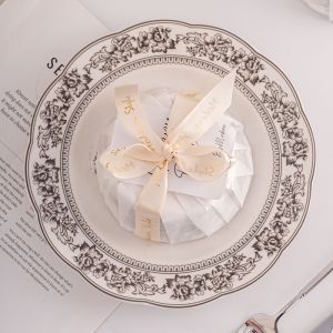 European Style Gray Dinnerware Sets With Luxury Porcelain And Scenic Pattern
