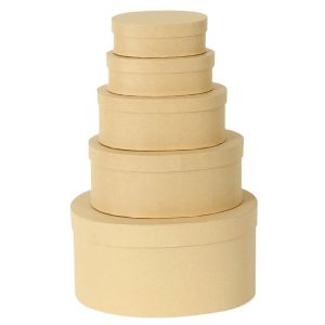 China Custom Oval Kraft Paper Gift Box for Candy Dessert Packaging on sale