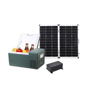 Travel Fridge Solar Charge and Built-in Lithium Battery 40L Car Freezer