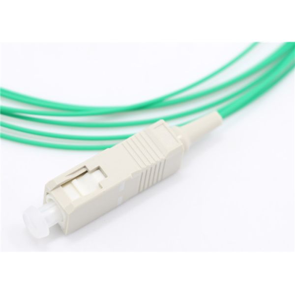 Green Fiber Optic Pigtail OM2 SC PC 50 / 125μm Simplex Tight buffer 900um Cable LSZH