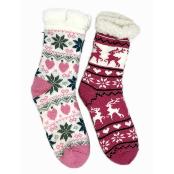 Quality Double Layer Jacquard Soft Cozy Socks Snowflake Ladies Indoor Socks wholesale