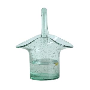 Clear Polished Baskets Hand Blown Decorative Glass Vases