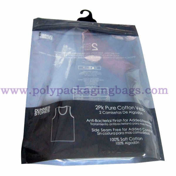 Quality 60 Mircon OPP PET Poly Hanger Bag With Plastic Hook wholesale