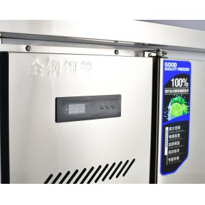 Counter Chiller Stainless Steel 2-Door Undercounter Refrigerator with Cooling