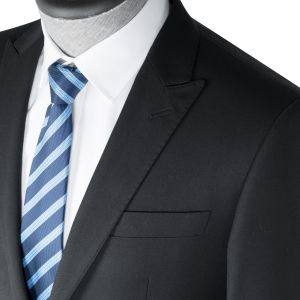 Slim Fit Black Formal Blazer Coats Suits Jacket with Flat Front Style and