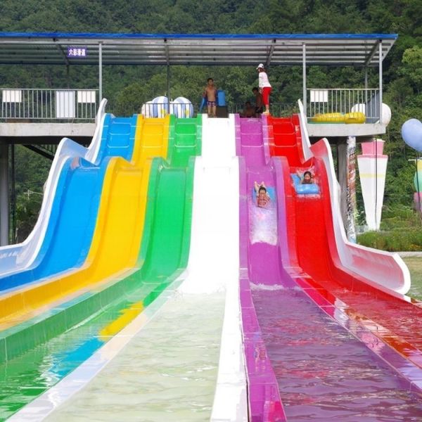 Length 65m/Lane Water Racing Slide Multi Lanes Low Maintenance