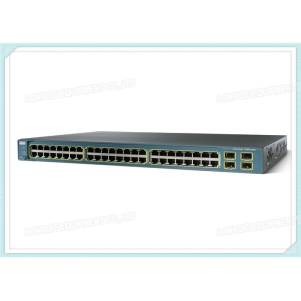 10 / 100 / 1000T Cisco Fiber Optic Switch 4 SFP Ports WS-C3560G-48TS-S