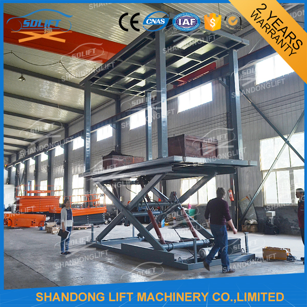 Double Deck Car Parking Lift Garage Car Elevator From Basement To Ground Level