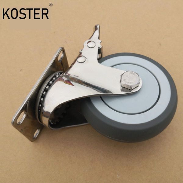 4 Inch Steel Fork Table Cart Medical Wheel Heavy Duty Caster with 1.000kg Gross