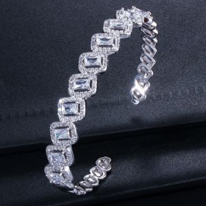 AAA+ Elegant Square CZ Bracelets Zircon Tennis charm Bracelets & bangles CZ