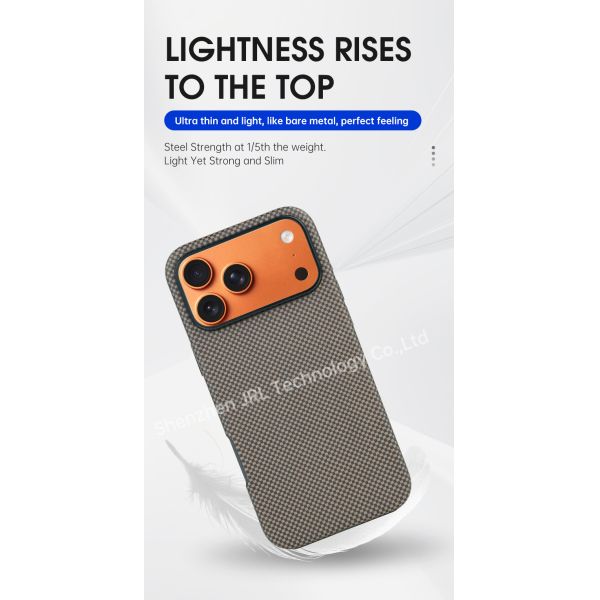 Customized Side Injection TPU Aramid Carbon Fiber Mobile Phone Cover for iPhone 17 Pro