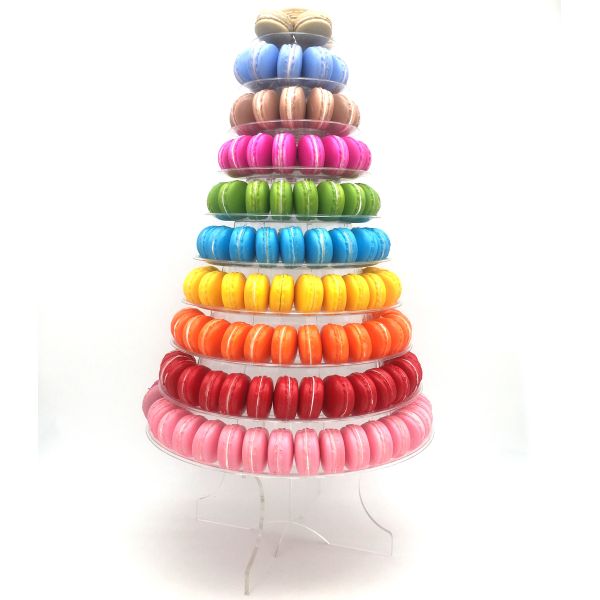Stackable 10 Layer Plastic Macaron Packaging 0.8mm PVC Christmas Tree Macaron