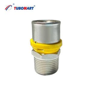 Cheap Tubomart OEM PEX-AL-Pex TH Type Press Fitting FEMALE ELBOW UNION WITH WALL-PALTE for PAP Multilayer Pipe for Water and Gas System for sale