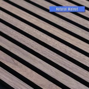 Customized 550kg/m3 ~ 880kg/m3 Density Black MDF+Polyester Fiber Acoustic Slat