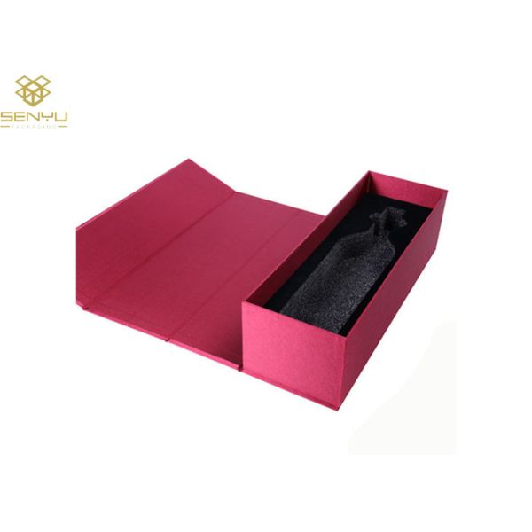 Quality Embossing Red Cardboard Wine Box Packaging Magnet Closure wholesale