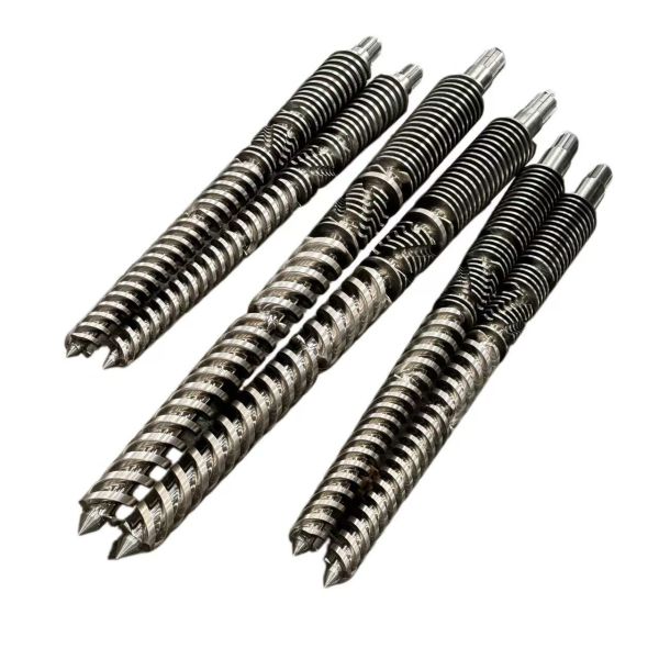 Quality Conical Double Screw And Barrel For Extruder WPC Screws And Barrels Smooth Grooved Or Shunt Type wholesale