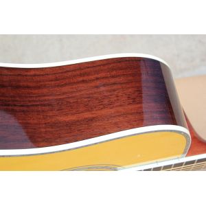 Factory custom yellow 41" full solid OM 42 acoustic guitar with ebony fretboard