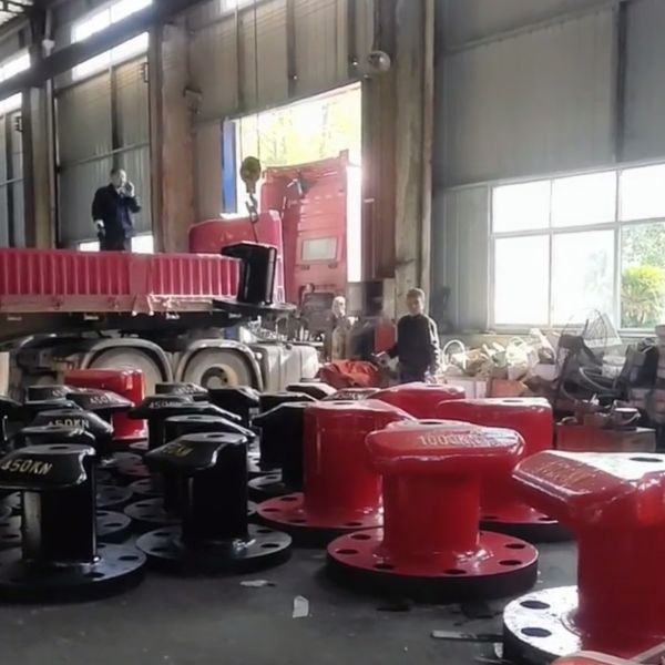 30T Tee Type Cast Steel Port Bollard Marine Galvanized Mooring Protection