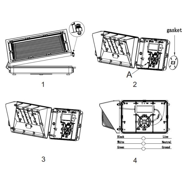 Outdoor IP66 LED Wall Pack Light 40w 80w 100w 120w Garden