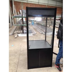 1000mm(W) Glass Display Cabinet with storage, Aluminum Double Door Glass Display
